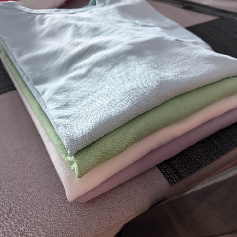 New Men's Long Sleeve tees Sky Blue, Mint Green, Soft White, Lavender $75 all